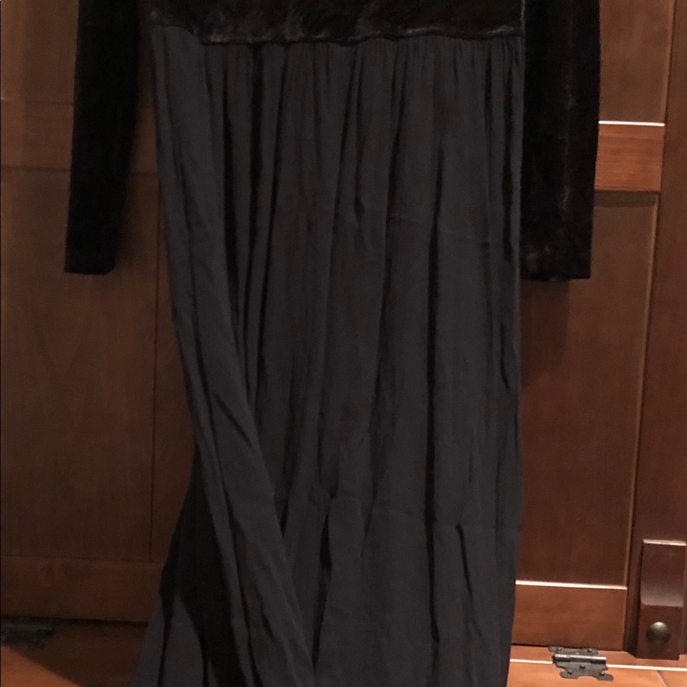 Carole Little Black dress, long with sheer skirt